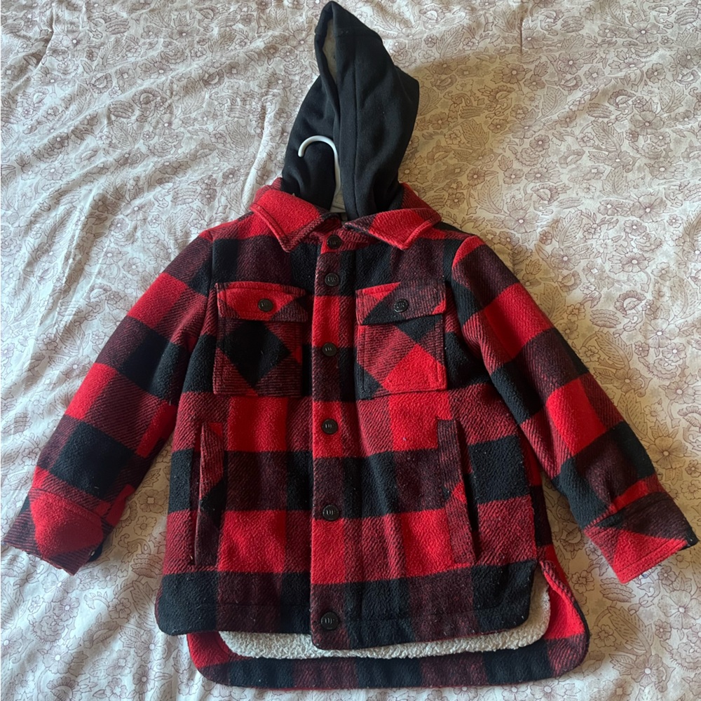 Boys Thick Sherpa Flannel Jacket